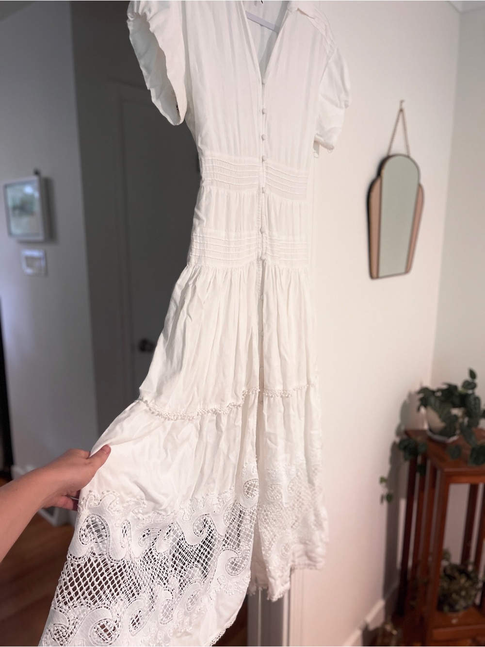 Maje Embroidered Ruffled Maxi dress size 36